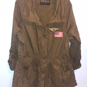 F21 Military Style Jacket W/ Patches